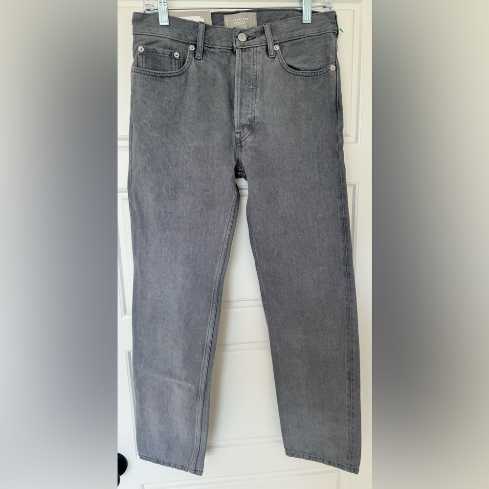 Everlane Relaxed Straight Jean Womens‎ 25 Reg Gray Organic Cotton Button Fly NWT